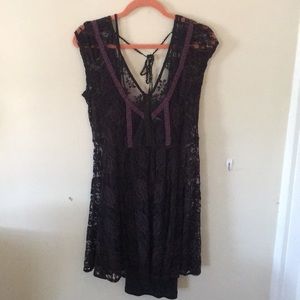 Urban Outfitters black lace dress with slip